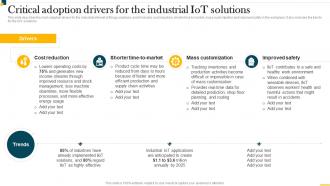 IT In Manufacturing Industry Critical Adoption Drivers For The Industrial IOT Solutions