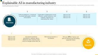 IT In Manufacturing Industry Explainable AI In Manufacturing Industry