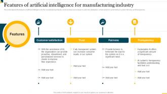 IT In Manufacturing Industry Features Of Artificial Intelligence For Manufacturing Industry