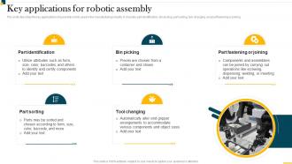 IT In Manufacturing Industry Key Applications For Robotic Assembly