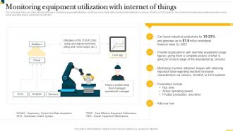IT In Manufacturing Industry Monitoring Equipment Utilization With Internet Of Things