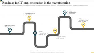 IT In Manufacturing Industry Roadmap For It Implementation In The Manufacturing
