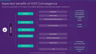 It Ot Convergence Strategy Expected Benefits Of It Ot Convergence