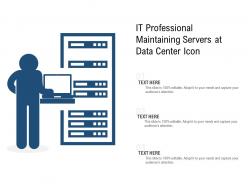 It professional maintaining servers at data center icon