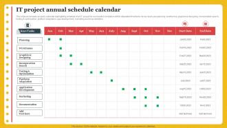 It Project Annual Schedule Calendar