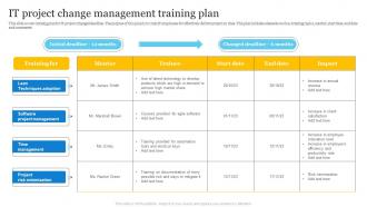 IT Project Change Management Training Plan