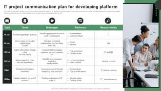 IT Project Communication Plan For Developing Platform