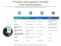 It project management models with characteristics