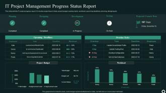 IT Project Management Progress Status Report