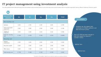 IT Project Management Using Investment Analysis
