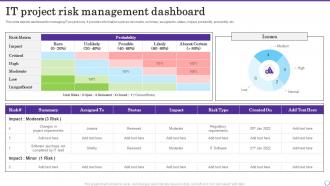 IT Project Risk Management Dashboard