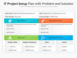 It project setup plan with problem and solution
