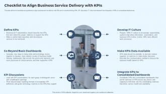 IT Service Delivery Model Checklist To Align Business Service Delivery With KPIs Ppt Guidelines