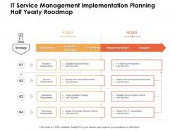 IT Service Management Implementation Planning Half Yearly Roadmap