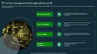 It Service Management Through Advanced Ai IT Operations Automation An AIOps AI SS V