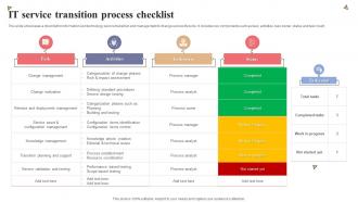 IT Service Transition Process Checklist