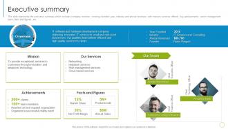 IT Services Company Profile Executive Summary Ppt Gallery Themes