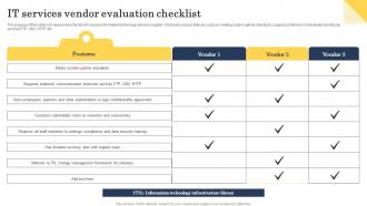 It Services Vendor Evaluation Checklist