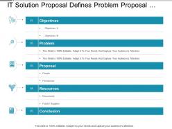 It solution proposal defines problem proposal resources and conclusion