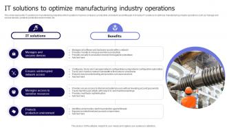 IT Solutions To Optimize Manufacturing Industry Operations