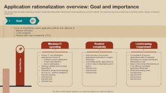 IT Strategy Planning Guide Application Rationalization Overview Goal And Importance Strategy SS V