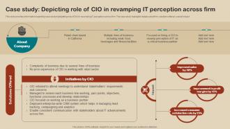 IT Strategy Planning Guide Case Study Depicting Role Of CIO In Revamping IT Perception Across Strategy SS V