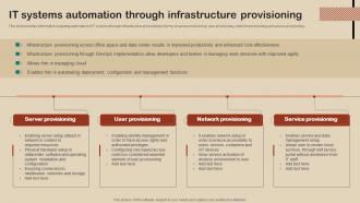 IT Strategy Planning Guide IT Systems Automation Through Infrastructure Provisioning Strategy SS V