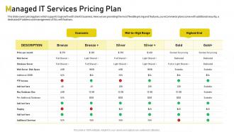 It support pricing managed it services pricing plan ppt summary