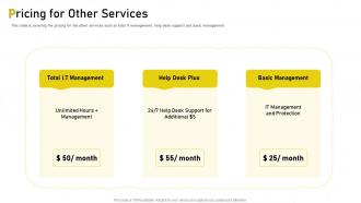 It support pricing pricing for other services ppt mockup