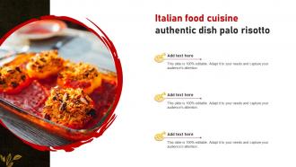 Italian Food Cuisine Authentic Dish Palo Risotto
