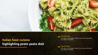 Italian Food Cuisine Highlighting Pesto Pasta Dish