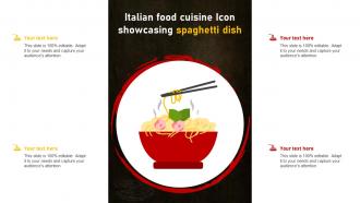 Italian Food Cuisine Icon Showcasing Spaghetti Dish