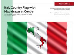 Italy country flag with map drawn at centre