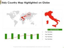 Italy country map highlighted on globe