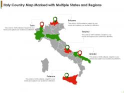 Italy Country Map Marked With Multiple States And Regions