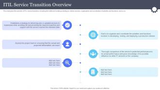 Itil Service Transition Overview Information And Communications Governance Ict Governance