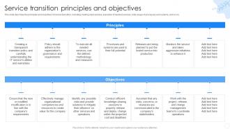 ITIL Service Transition Principles And Objectives Ppt Inspiration Outline