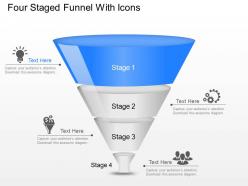 Iu four staged funnel with icons powerpoint template
