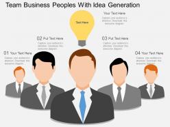 Iu team business peoples with idea generation flat powerpoint design