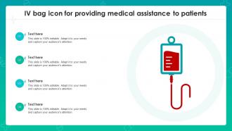 IV Bag Icon For Providing Medical Assistance To Patients