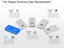 iv Five Staged Dominoes Data Representation Powerpoint Template