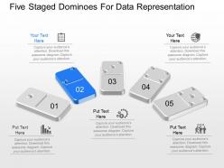 Iv five staged dominoes data representation powerpoint template