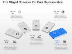 Iv five staged dominoes data representation powerpoint template