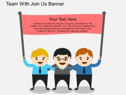 Iv team with join us banner flat powerpoint design