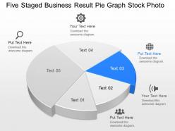 Iw five staged pie graph with icons result analysis powerpoint template