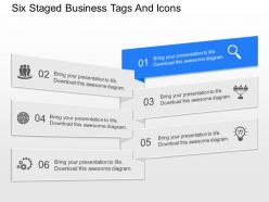 Ix six staged business tags and icons powerpoint template