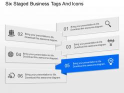 Ix six staged business tags and icons powerpoint template