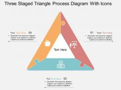 ix Three Staged Triangle Process Diagram With Icons Flat Powerpoint Design