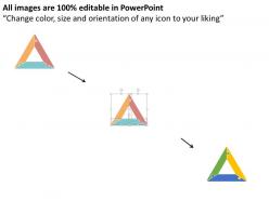 Ix three staged triangle process diagram with icons flat powerpoint design