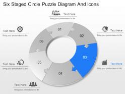 Iy six staged circle puzzle diagram and icons powerpoint template